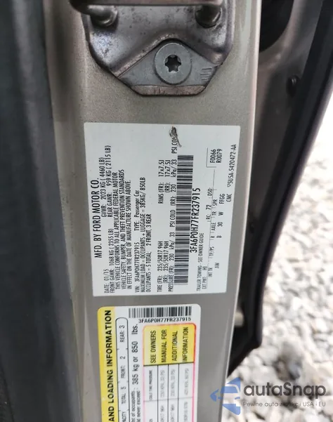 2015 Ford Fusion Se из США, поврежденный, VIN 3FA6P0H77FR237915